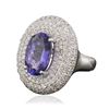 Image 2 : 14KT White Gold 4.84ct Tanzanite and Diamond Ring
