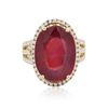 Image 3 : 14KT Yellow Gold 12.48ct Ruby and Diamond Ring