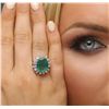 Image 1 : 14KT White Gold 7.01ct Emerald and Diamond Ring