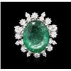 Image 3 : 14KT White Gold 7.01ct Emerald and Diamond Ring