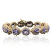 Image 3 : 14KT Yellow Gold 9.45ctw Tanzanite and Diamond Bracelet