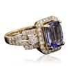 Image 2 : 14KT Yellow Gold 3.32ct Tanzanite and Diamond Ring