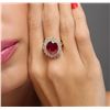 Image 1 : 14KT Yellow Gold 8.16ct Ruby and Diamond Ring