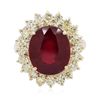 Image 3 : 14KT Yellow Gold 8.16ct Ruby and Diamond Ring