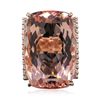 Image 3 : 14KT Rose Gold 43.75ct GIA Certified Morganite and Diamond Ring