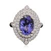 Image 1 : 18KT White Gold 3.19ct Tanzanite and Diamond Ring