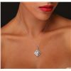 Image 2 : 14KT White Gold 1.33ctw Diamond Pendant With Chain