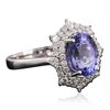 Image 2 : 14KT White Gold 3.49ct Tanzanite and Diamond Ring