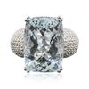 Image 3 : 14KT White Gold 15.88ct Aquamarine and Diamond Ring