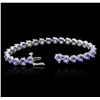 Image 7 : 14KT White Gold 12.69ctw Tanzanite and Diamond Bracelet