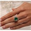 Image 1 : 14KT Yellow Gold 3.25ct Emerald and Diamond Ring