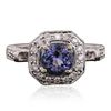 Image 1 : 14KT White Gold 1.61ct Tanzanite and Diamond Ring