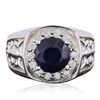 Image 3 : 14KT White Gold 2.90ct Sapphire and Diamond Ring