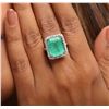 Image 2 : 18KT White Gold 10.29ct Emerald and Diamond Ring