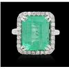 Image 3 : 18KT White Gold 10.29ct Emerald and Diamond Ring