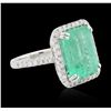 Image 4 : 18KT White Gold 10.29ct Emerald and Diamond Ring