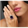 Image 1 : 14KT White Gold 11.02ct Amethyst and Diamond Ring