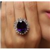 Image 2 : 14KT White Gold 11.02ct Amethyst and Diamond Ring