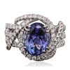 Image 3 : 18KT White Gold 3.36ct Tanzanite and Diamond Ring