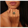 Image 1 : 14KT Yellow Gold 3.18ct Emerald and Diamond Ring