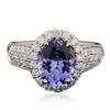 Image 1 : 14KT White Gold 2.84ct Tanzanite and Diamond Ring