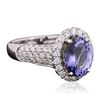 Image 2 : 14KT White Gold 2.84ct Tanzanite and Diamond Ring