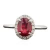Image 3 : 14KT White Gold 1.65ct Ruby and Diamond Ring