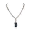 Image 3 : 18KT White Gold 24.00ct Blue Topaz and Diamond Necklace