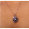 Image 2 : 14KT White Gold 3.96ctw Tanzanite and Diamond Pendant With Chain