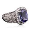 Image 2 : 14KT White Gold 4.23ct Tanzanite and Diamond Ring