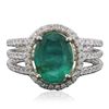 Image 3 : 14KT Two-Tone Gold 2.21ct Emerald and Diamond Ring