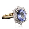 Image 2 : 14KT Yellow Gold 3.20ct Tanzanite and Diamond Ring