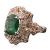 Image 4 : 14KT Rose Gold 2.49ct Emerald and Diamond Ring