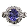 Image 1 : 14KT White Gold 1.93ct Tanzanite and Diamond Ring