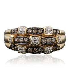 14KT Yellow Gold 0.43ctw Brown Diamond Ring