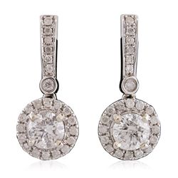 14KT White Gold 1.62ctw Diamond Earrings