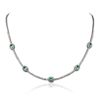 Image 3 : 18KT White Gold 2.03ctw Emerald and Diamond Necklace