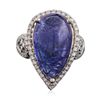 Image 3 : 14KT White Gold 17.42ct Tanzanite and Diamond Ring