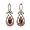 Image 3 : 14KT Yellow Gold 21.98ctw Morganite and Diamond Earrings