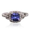 Image 1 : 14KT White Gold 1.28ct Tanzanite and Diamond Ring