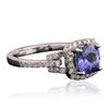 Image 2 : 14KT White Gold 1.28ct Tanzanite and Diamond Ring