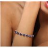 Image 2 : 14KT White Gold 16.66ctw Tanzanite and Diamond Bracelet