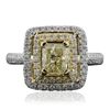 Image 1 : 14KT White Gold 1.01ct SI1/Light Yellow Diamond Ring