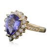 Image 2 : 14KT Yellow Gold 2.86ct Tanzanite and Diamond Ring