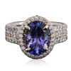 Image 3 : 14KT White Gold 2.79ct Tanzanite and Diamond Ring