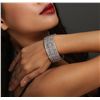 Image 2 : 14KT White Gold 1.59ctw Diamond Bangle Bracelet