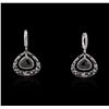 Image 3 : 18KT White Gold 5.65ctw Black Diamond Earrings