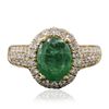 Image 3 : 14KT Yellow Gold 2.04ct Emerald and Diamond Ring