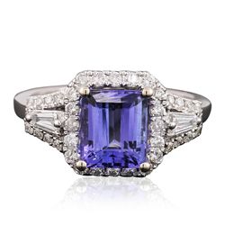 14KT White Gold 2.29ct Tanzanite and Diamond Ring