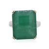 Image 3 : 14KT Two-Tone Gold 23.97ct Emerald and Diamond Ring